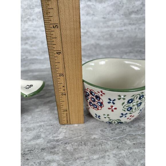 TWO Stoneware Measuring cups (1/2 cup, 1 cup) Pfaltzgraff Stoneware Floral - Picture 5 of 8